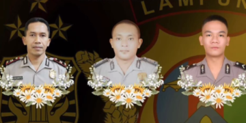 Tiga Polisi Lampung yang Tewas Ditembak Terima Kenaikan Pangkat Luar Biasa
