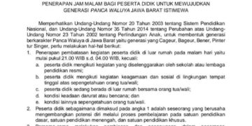 Pemprov Jabar Resmi Terapkan Jam Malam Bagi Pelajar