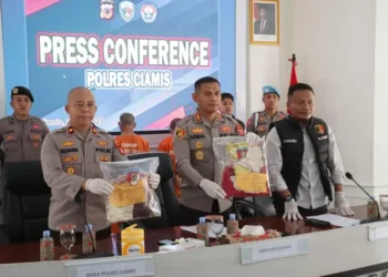 Konferensi Pers Polres Ciamis Kasus Kejahatan Seksual Anak