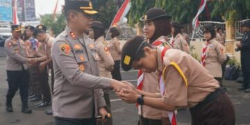 Kapolres Purbalingga Pimpin Apel Pemberangkatan Pengukuhan Saka Bhayangkara