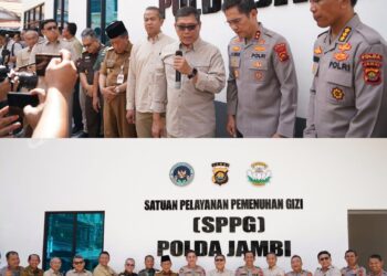 Kepala Staf Kepresidenan, Letjen TNI (Purn) AM Putranto Dan Wagub Provinsi Jambi Abdullah Sani , Tinjau Dapur GIZI Polda Jambi
