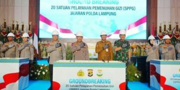 Komitmen Dukung Program Makan Bergizi Gratis (MBG), Kapolri Groundbreaking 20 SPPG di Lampung
