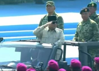 Presiden Prabowo Subianto Pimpin Acara Gelar Pasukan Di Batujajar Bandung Barat