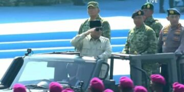 Presiden Prabowo Subianto Pimpin Acara Gelar Pasukan Di Batujajar Bandung Barat