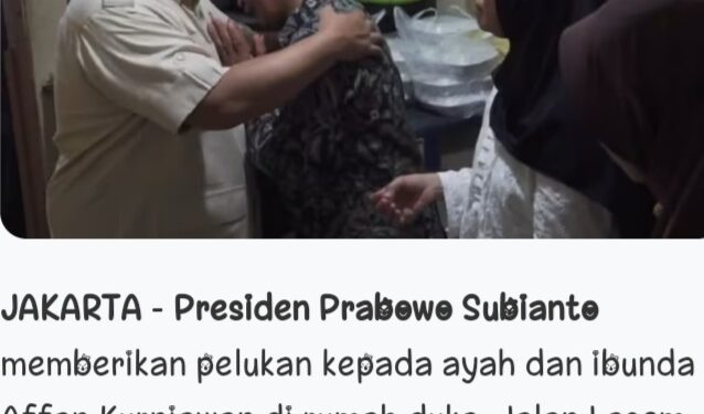 Presiden Prabowo Subianto Takziah Ke Rumah Almarhum Affan Driver Ojol