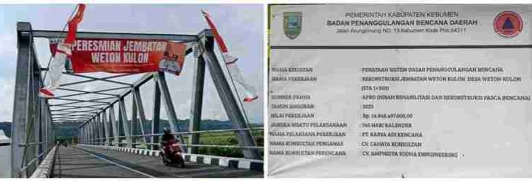 Jembatan Weton Kulon Habiskan Anggaran 15 Miliar, Diresmikan Dengan Catatan Merah