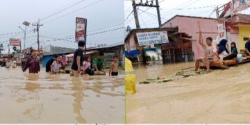 Warga Pematang Tengah Tanjung Pura Terkena Dampak Banjir Lengkap dengan Penderitaan
