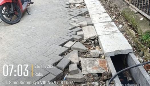 Diduga Banyak Penyimpangan Pekerjaan Drainase U-Ditch dan Paving di Jl. Simo Sidomulyo VIII