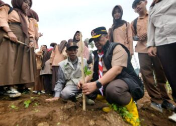 Dihadiri Sekda Jabar Penanaman Lahan 100 Hektar di Hulu Sungai Citarum Mulai Ditanami Ribuan Pohon