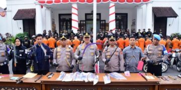 Pers Release Kapolrestabes Bandung Kombes Pol.Dedi Supriyadi S.I.K Ungkap 15 Kasus Curanmor dan Curas, 19 Tersangka Diamankan