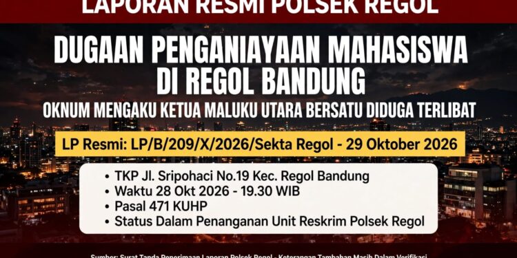 Oknum Mengaku Ketua Maluku Utara Bersatu Diduga Aniaya Mahasiswa di Regol Bandung, Korban Lapor ke Polsek Regol