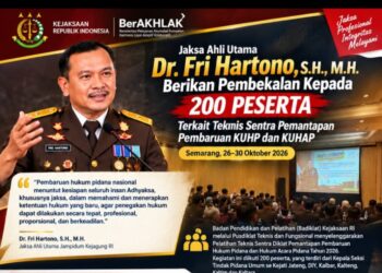 Jaksa Ahli Utama Dr Fri Hartono Berikan Pembekalan Kepada 200 Peserta Terkait Teknis Sentra Pemantapan Pembaruan KUHP dan KUHAP