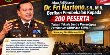 Jaksa Ahli Utama Dr Fri Hartono Berikan Pembekalan Kepada 200 Peserta Terkait Teknis Sentra Pemantapan Pembaruan KUHP dan KUHAP
